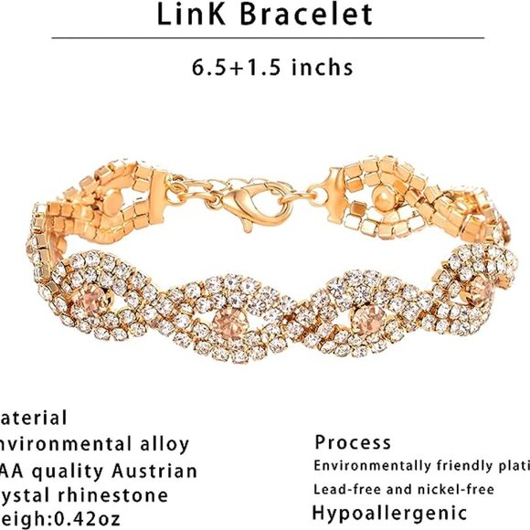 MIRACULOUS GARDEN 3/4 Pieces Women Wedding Bridal Crystal Tiara Crown Teardrop - Picture 6 of 8